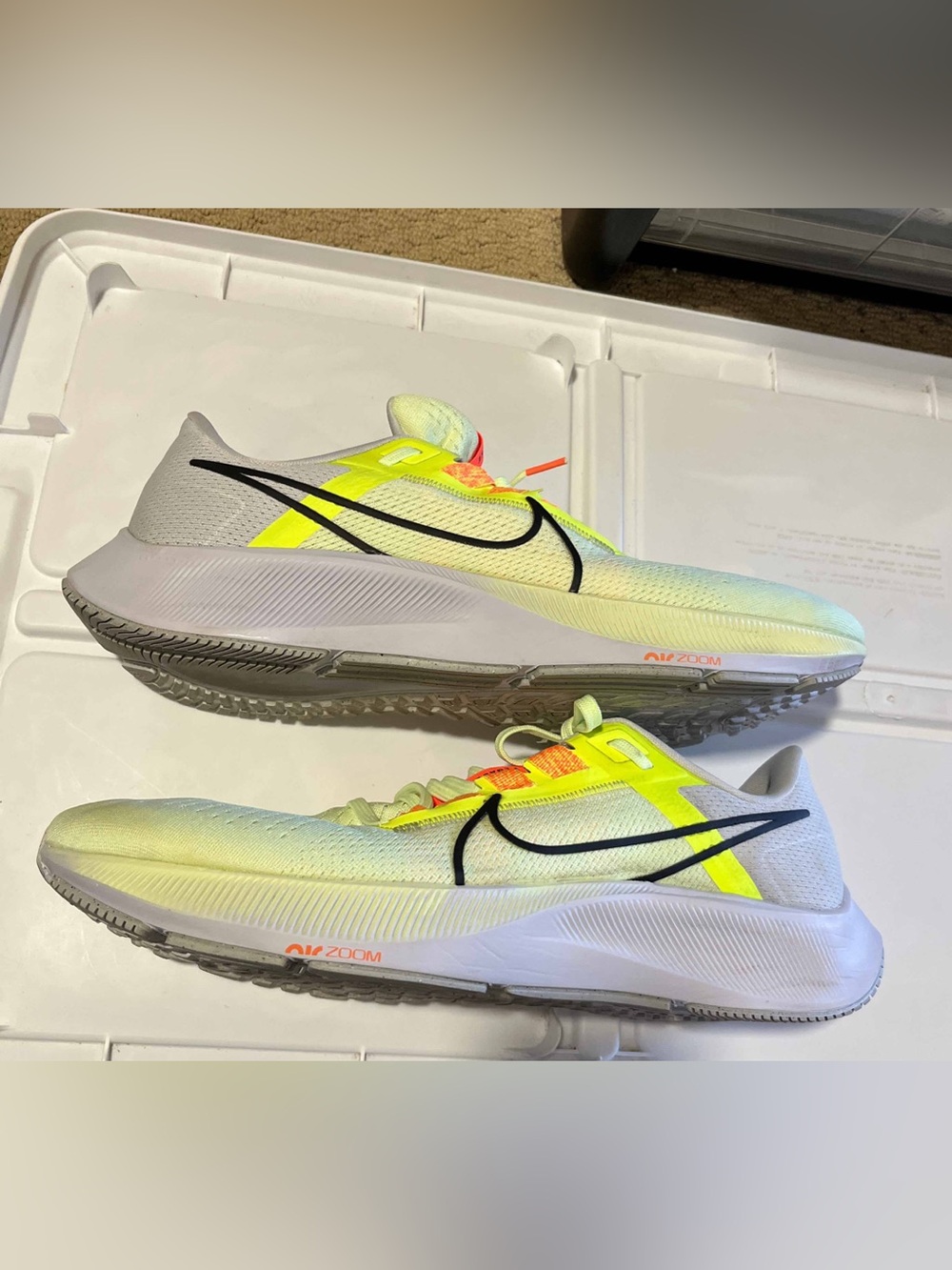 Mens Nike Air Zoom Pegasus 38 Barely Volt Green Grey White CW7356-700 Size 12.5